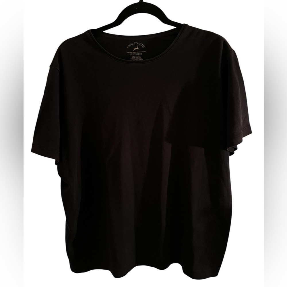 White Stag Tee 100% Cotton Black T-Shirt